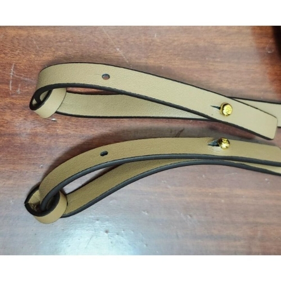 Leather Adjustable Bag Strap Tan Beige Gold Hardware Replacement Shoulder Crossb - Picture 6 of 8